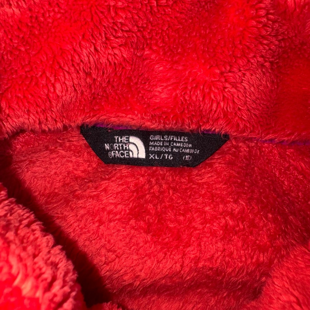 The North Face Osito Fleece Jacket‎ Girls XL Pink Red Full Zip High Pile Soft - Picture 2 of 9